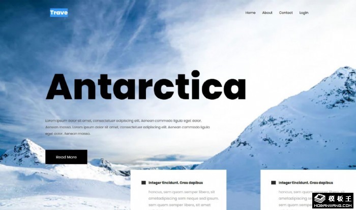 南极探险旅行网页模板