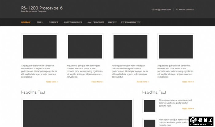 黑白信息动态网站模板系列06