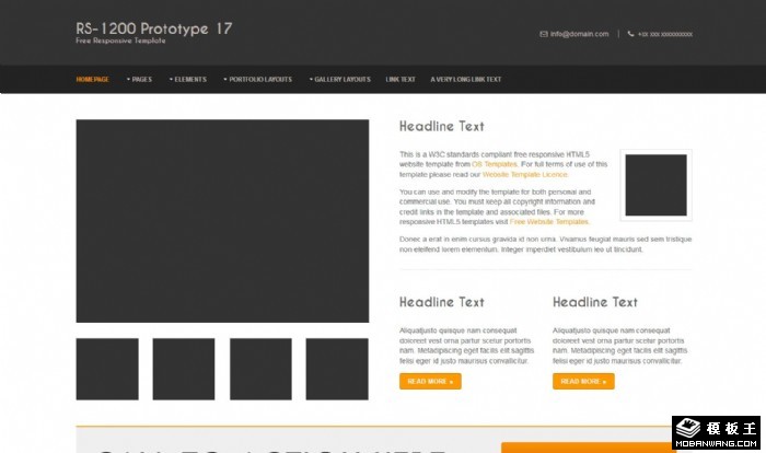 黑白信息动态网站模板系列17