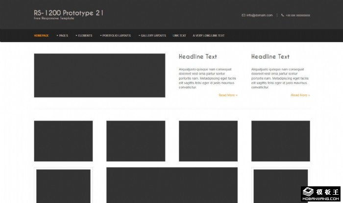 黑白信息动态网站模板系列2159