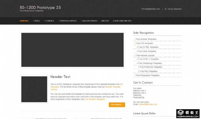 黑白信息动态网站模板系列23