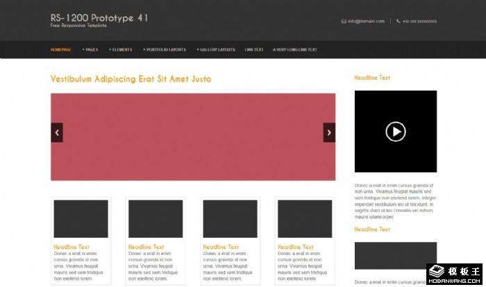 黑白信息动态网站模板系列41