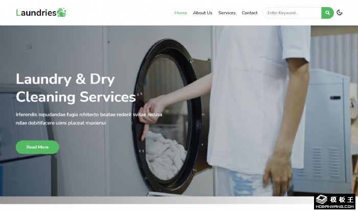 洗衣干洗服务网站模板