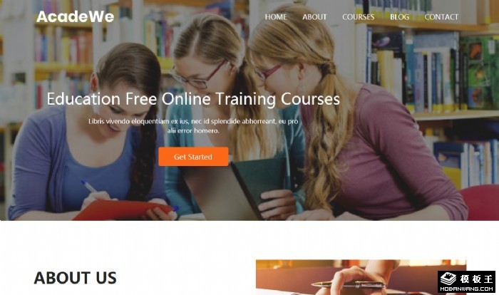在线培训教育展示网页模板