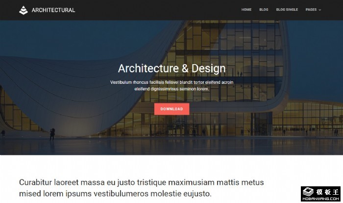 建筑设计效果展示网页模板
