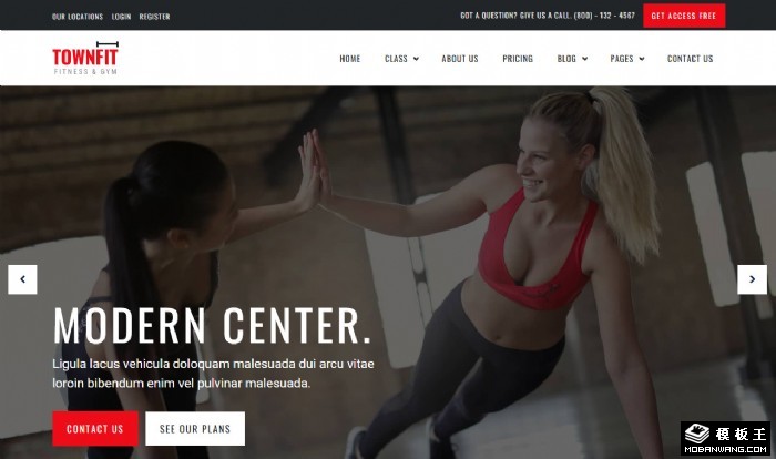 专业健身机构服务动态网站模板