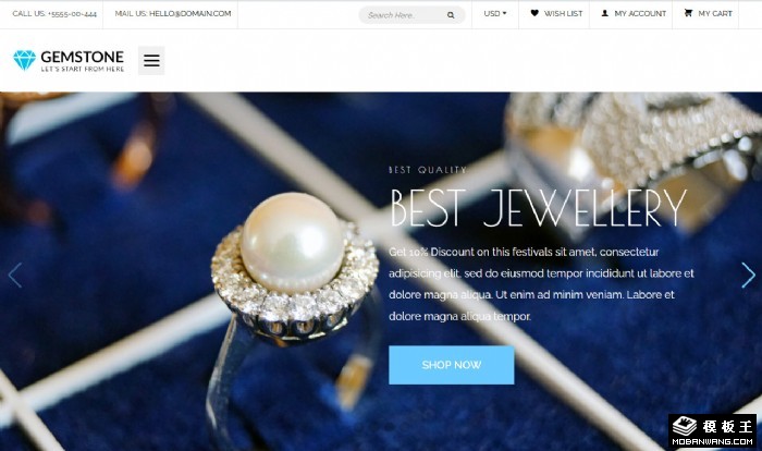 简约时尚珠宝商城网站模板