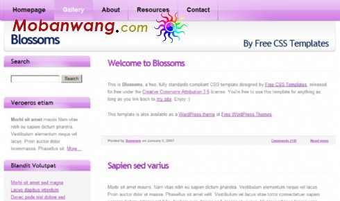 紫色简单个人blog网页模板免费下载_模板王